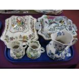 Mason's 'Nabob' Tureen and Cover, with leaf finial, an Ashworth tureen and cover, large Hydra jug in