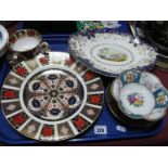 Royal Crown Derby 1128 Imari Plate, (second quality), Abbeydale Chrysanthemum cup and saucer, XIX