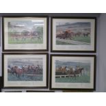 Paul Hart, 'Buckingham's Racecourses of Britain' coloured prints, Sandown Park, Cheltenham, Ascot,