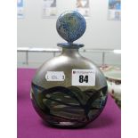 Isle of Wight Iridescent Scent Bottle with Stopper, 16.5cm overall.