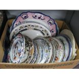 Meakin, Wood, Stone, Ashworth Meat Plates, Mason's and Other Table Plates:- One Box