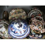 Ironstone Tureen and Cover, Ashworth and Mason's table plates:- One Box
