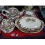 An Early XIX Century Mason's Teapot and Sucrier, together with teacup and saucers; a tureen and