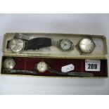 Two 9ct Gold Cased Ladies Wristwatches, (one lacking strap); Ingersoll gent's wristwatch, etc.