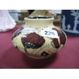 A Moorcroft Chocolate Cosmos Vase, shape 152/3, 12cm diameter.