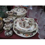 Three Mason's Ironstone 'Mandarin' Pattern Graduated Hydra Jugs, tureen and stand, trinkets, etc.