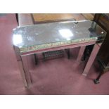 A Small Mirrored Hall Table, with canted corners.
