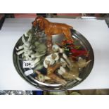 A Royal Doulton Cocker Spaniel 1188, Goebel Bambi, Wade bunny, further pottery and glass models:-