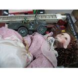 A XIX Century Style Doll, with bisque head, Mohamed Ali puppet and other toys, etc:- One Box