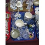 Three Wedgwood Commemorative Mugs, glassware, paperweights, Wedgwood blue polar bear, etc:- One