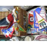 A Quantity of Pennants, Union Space flag, wicker basket.