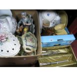 Capo Di Monte Tramp, wash jug, dinnerware, teaware, other ceramics, carving set:- Two Boxes