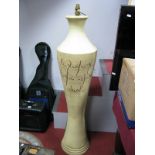A Large Pottery Floor Lamp, in cream terracotta, (untested: sold for parts only).