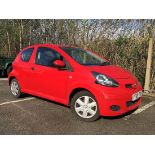 YT59 YBD (2009) Toyota Aygo 3-Door Hatchback in Red, 1.0 VVT-i Manual Gearbox Petrol with 16,288