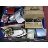 A Mixed Lot of Assorted Costume Jewellery, including jewellery box, etc:- One Tray