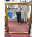 A Modern Cushioned Pine Framed Rectangular Wall Mirror, 90 x 120cm.