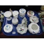 Aynsley "Cottage Garden" Bowl, Wedgwood "Clementine" jar and cover, etc:- One Tray