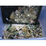 Assorted Costume Jewellery, glazed case, etc:- One Box