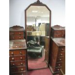 A Victorian Mahogany Dressing Table, large cheval central mirror, shell and foliate scroll