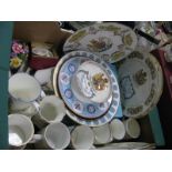 Caverswall, Aynsley, Wedgwood, Coalport and Other Collectors Plates, mugs, etc:- One Box