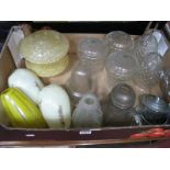 A Collection of Mid XX Century Cut Glass and Other Light Shades:- One Box