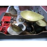 Three Sets of Scales Plus Weights, including brass bell shaped examples:- One Box