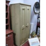 A XIX Century Painted Pine Two Door Cupboard, with inner shelves, 74cm wide.