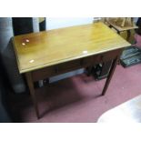 An Early XX Century Mahogany Two Drawer Side Table, on square legs.