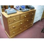 A Modern Light Pine Multi Drawer Sideboard, fitted with three short drawers over two banks of two