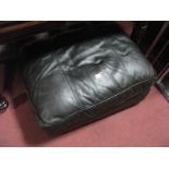 A Dark Brown Leather Footstool, 81cm wide.