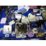 Assorted Costume Jewellery, including brooches, bracelets, chains, watches, etc:- One Tray