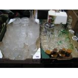 Whitefriars Style Glacier Drinking Glasses, other glassware, Hornsea condiment set, etc:- Two Boxes