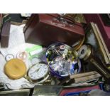 Attache Case, linen, oil studies, buttons, cotton, etc:- One Box