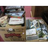 Collectable Tins, plus vintage postcards:- Two Boxes