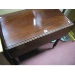 A XIX Century Mahogany Pembroke Table, with drop leaves, single drawer on turned legs.