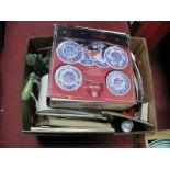 Spode The Blue Room Collection, six plates (boxed), mincer, bedpan, pewter etc:- One Box