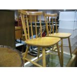 Walnut Coffee Table, with scalloped border, on cabriole legs, plus a pair of spindle back chairs,