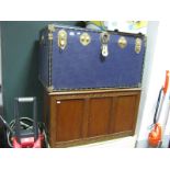 A Studded Bound Travel Trunk, Lebus blanket box, one other. (3)