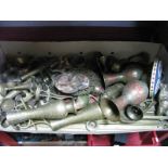 A Quantity of Brassware, including stair rods, barrel taps, Eastern vases, ornaments etc:- One Box