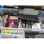 A Large Mixed Lot of Assorted Plated Cutlery, including cased and boxed sets.