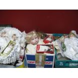 Quantity of Pottery Headed Dolls, Franklin Heirloom, Elizabeth.