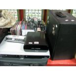 A Wharfdale Wdtr160 Digital TV Recorder, Wharfdale 3210 DVD player, DVD's, CD's, LP's in a case,