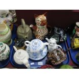 Carlton Ware White Elephant, Tony Wood, Pussy Foot copper lustre and other teapots:- One Tray