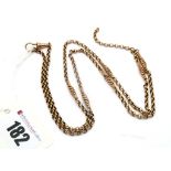 A 9ct Rose Gold Fancy Link Chain, of uniform belcher link design with twisted spacers, to swivel