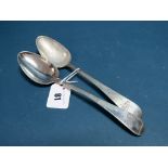 A Pair of XVIII Century Inverness Part Hallmarked Silver Old English Pattern Table Spoons, Charles