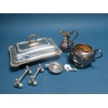 A Hallmarked Silver Tea Strainer, HA, Sheffield 1901, with pierced handle, together with a pair of