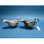 A Pair of Large Hallmarked Silver Sauce Boats, Goldsmiths & Silversmiths Co Ltd, London 1909, each