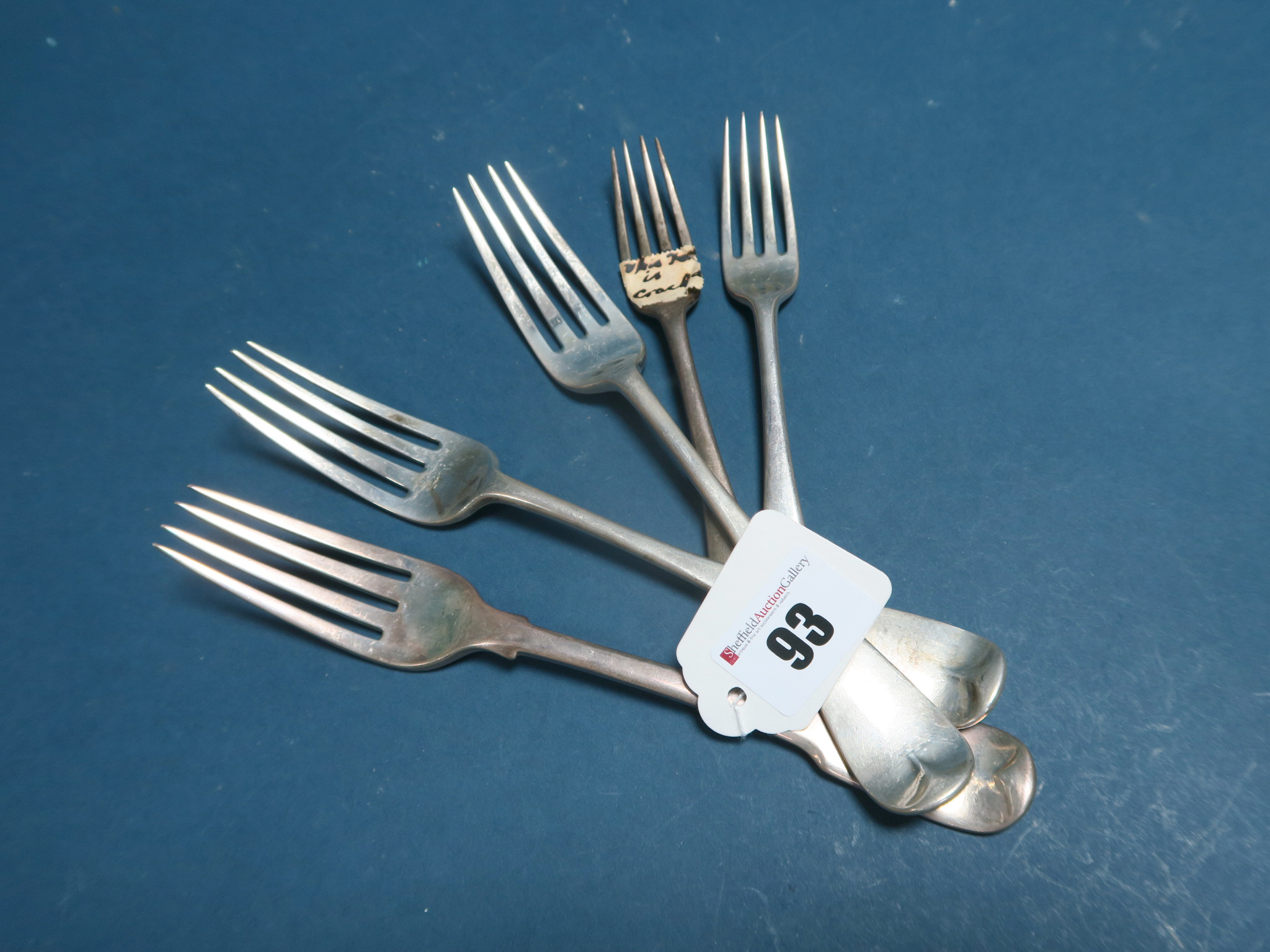 A Pair of Hallmarked Silver Old English Pattern Forks, GA, London 1854, crested; Together with A