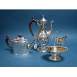 A Matched Georgian Style Hallmarked Silver Four Piece Teaset, C. J. Vander, 1973, 1974, each of