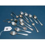 A Set of Six Hallmarked Silver Coffee Spoons, SLd, Birmingham 1926; together with a set of three